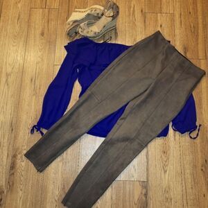 Zara basic, brown, ridding pants